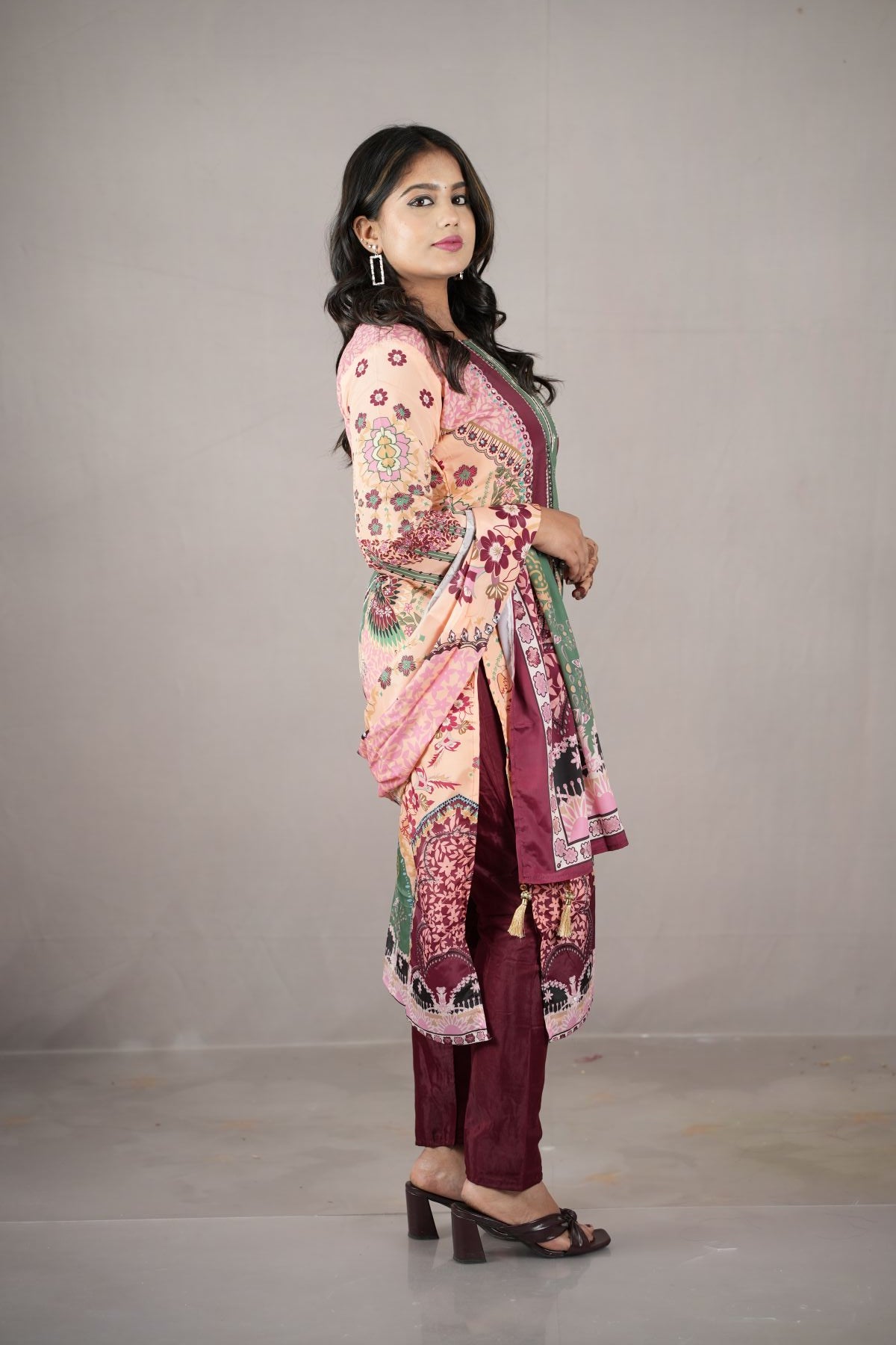 Mehreen Floral Chinon Kurta Set with Dupatta