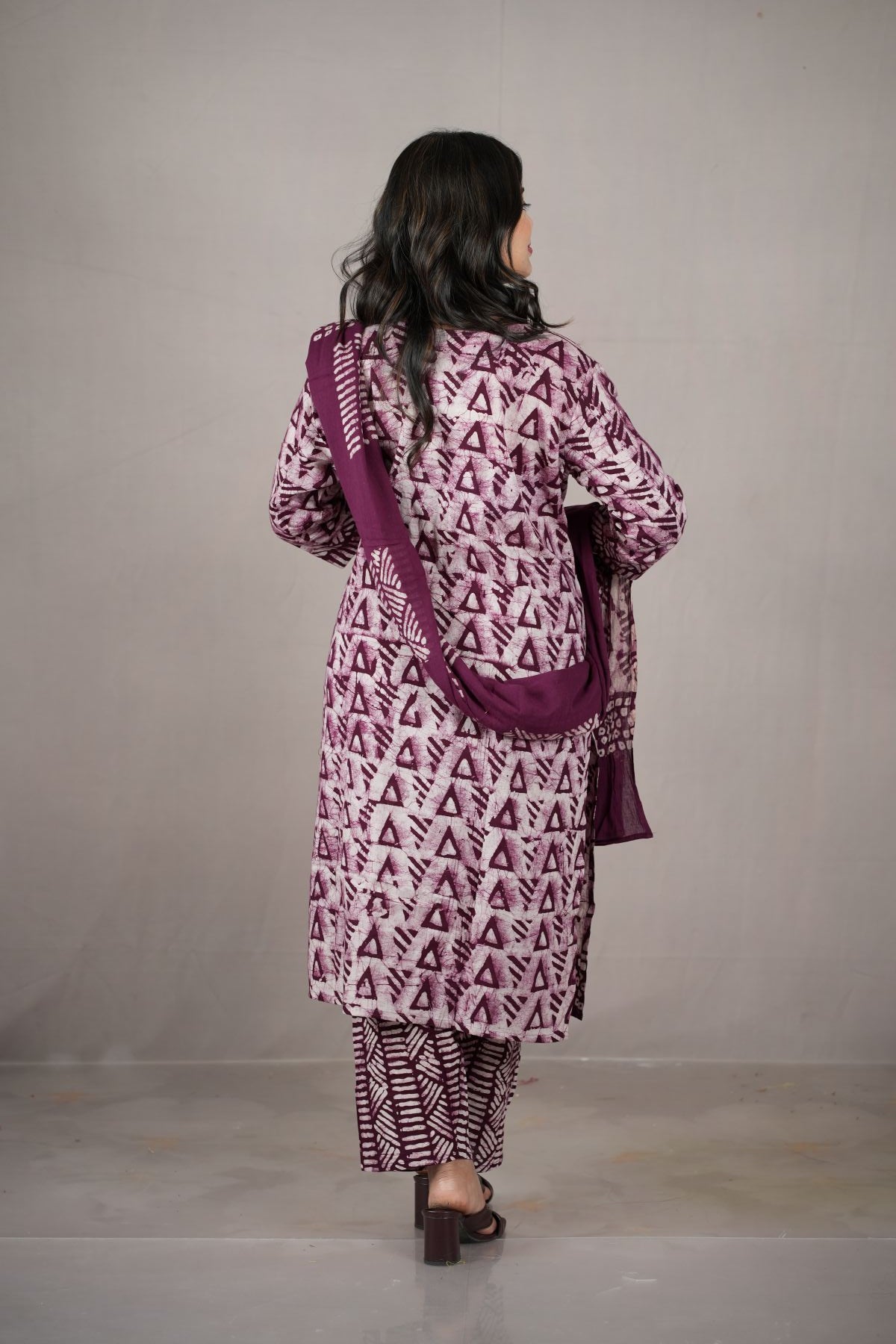 Aabha Handcrafted Batik Cotton Kurta Set with Dupatta