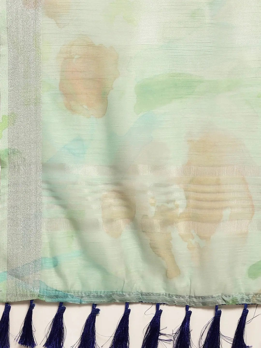 Beautiful Digital Flower Print Design Soft Linen Saree