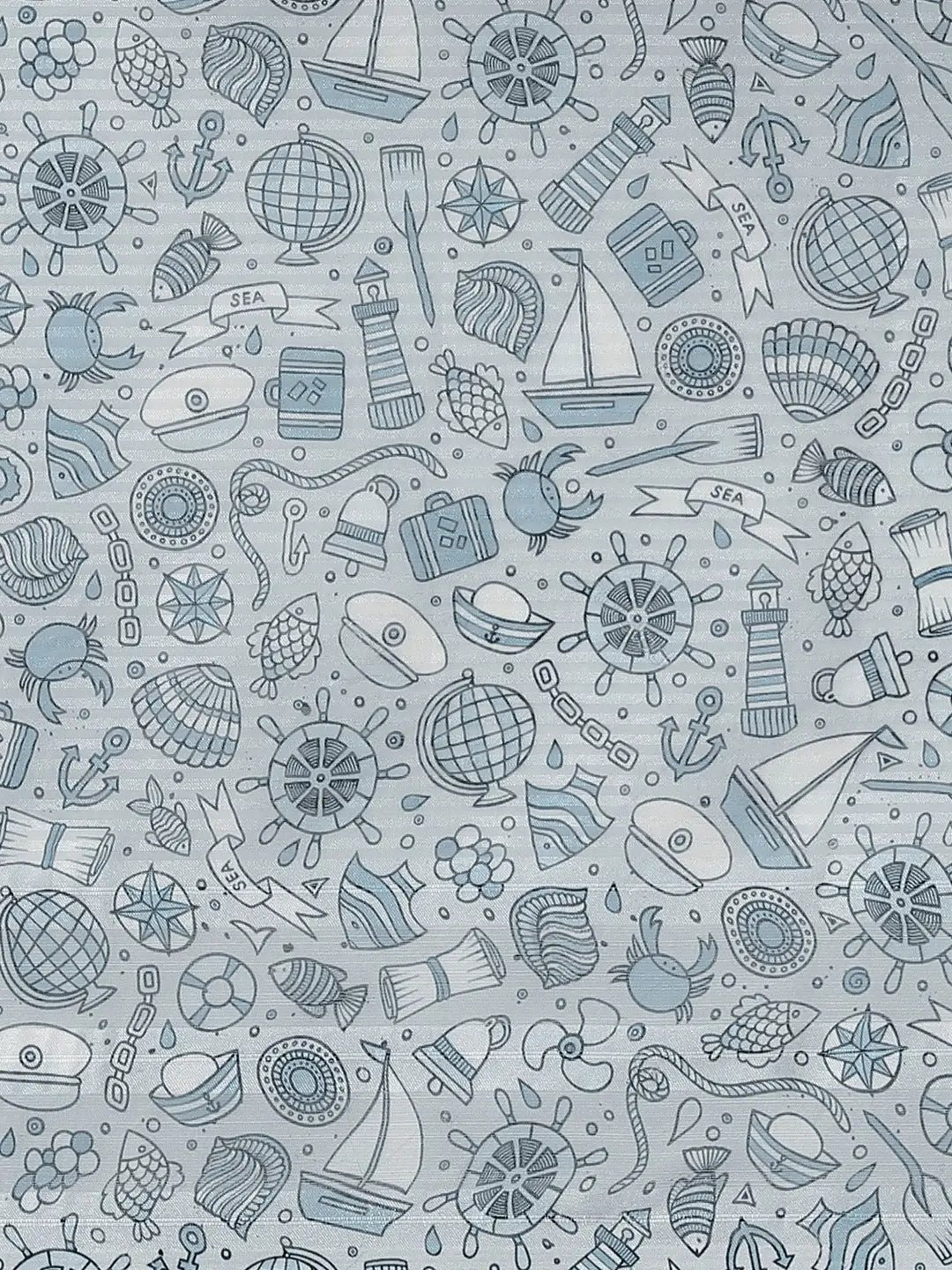 Stylish Poly Chiffon Abstract nautical Print Saree